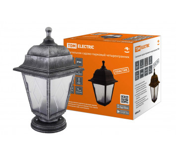 Светильник садово-парковый НТУ 04-60-001 четырехгр., напольный, пластик, расс.пластик, серебро TDM