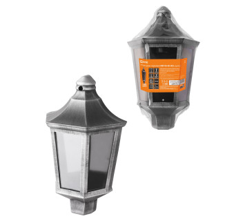 Светильник садово-парковый НБУ 06-60-003 настенный, пластик, расс. поликарбонат, серебро TDM