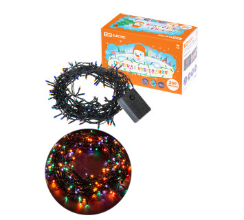 Гирлянда новогодняя, МГ 300, 220 В, многоцветная, 15 м, 8 режимов TDM
