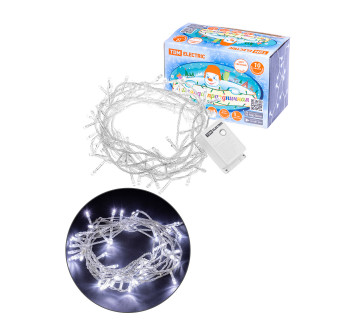 Гирлянда светодиодная СГ100Б10, белая, 10м, 8 режимов, 250 В, TDM