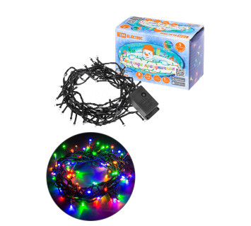 Гирлянда светодиодная СГ50MЗ5, многоцвет., зеленый шнур, 5м, 8 режимов, 250 В, TDM