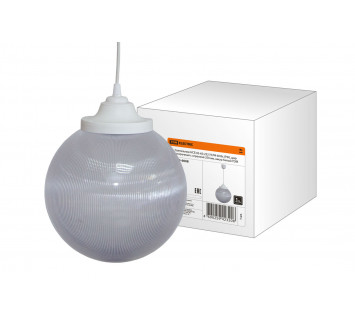 Светильник НСБ 02-60-252 УХЛ4 60 Вт, IP40, шар прозрачный с огранкой 250 мм, шнур белый TDM