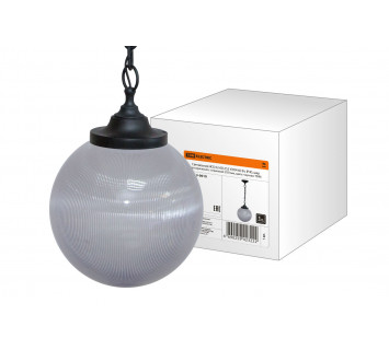 Светильник НСБ 02-60-252 УХЛ4 60 Вт, IP40, шар прозрачный с огранкой 250 мм, цепь черная TDM