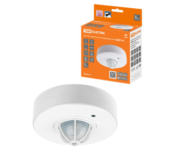 Датчик движения потол. ДДП-02 1100Вт, 5-480с, 2-12м, 5+Лк, 160(сбоку)+360(сверху) гр, IP33, TDM