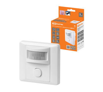 Датчик движения встраив. ДДВ-01 600Вт, 5-480с, 9м, 10+Лк, 120гр, IP20, TDM