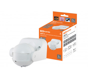 Датчик движения микров. ДДМ-02С 5,8ГГц 1200Вт, 10-720с, 5-15м, 3+лк, 180гр, IP44, TDM