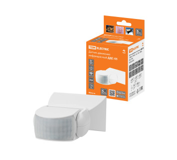 Датчик движения стена ДДС-05 1200 Вт, 10-900 с, 12 м, 3 + лк, 180 гр, IP65, TDM