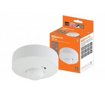 Датчик движения микров. ДДМ-03П 5,8ГГц, 1200Вт, 10-720с, 1-8м, 3+лк, 180(сб)+360(св)гр, IP33, TDM