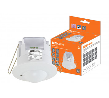 Датчик движения микров. ДДМ-04Т 5,8ГГц 65мм, 1200Вт, 10-720с, 1-8м, 3+лк, 180(сб)+360(св), IP20, TDM