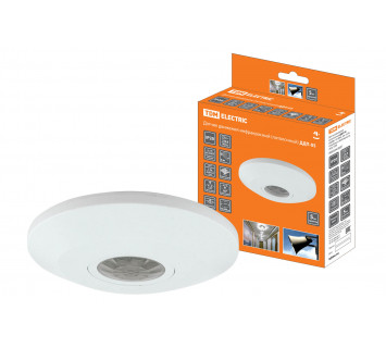 Датчик движения потол. ДДП-05 2000Вт, 10-900с, 6м , 3+Лк, 120(сбоку)+360(сверху)гр IP20, TDM