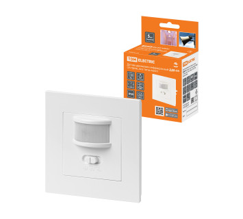 Датчик движения встраив. ДДВ-04 (2х пров., все типы ламп) 500Вт, 10-420с, 9м, 5+Лк, 160гр, IP20, TDM