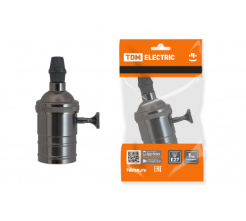 Патрон подвесной Е27 с выключателем, металлический 