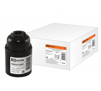 Патрон карболитовый подвесной, Е27, черный, TDM