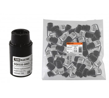 Патрон карболитовый подвесной, Е14, черный, TDM