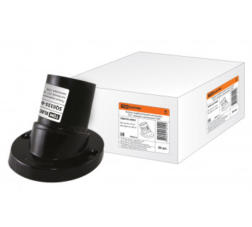 Патрон карболитовый настенный, Е27, черный. наклонный, TDM