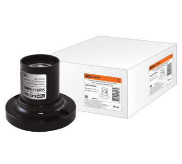 Патрон карболитовый потолочный, Е27, черный, прямой, TDM