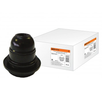 Патрон карболитовый с кольцом, Е27, черный, Б/Н TDM