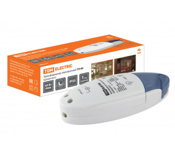 Трансформатор электронный диммируемый ТЭ-60 220В/12В 20-60Вт TDM