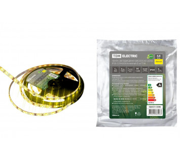 Лента светодиодная SMD2835-60 LED/м-IP20-12 В-4,8 Вт/м-желтый (5 м) TDM