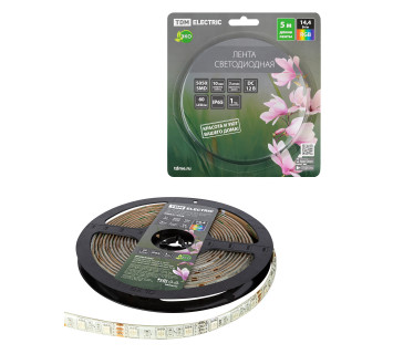 Лента светодиодная SMD5050-60 LED/м-IP65-12 В-14,4 Вт/м-RGB (5 м) блистер TDM