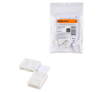 Коннектор для жесткого L-соединения двух светодиодных лент шириной 8 мм, TDM