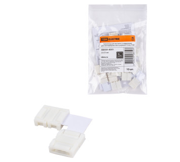 Коннектор для жесткого L-соединения двух светодиодных лент шириной 10 мм, TDM