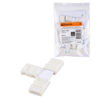 Коннектор для жесткого T-соединения двух светодиодных лент шириной 8 мм, TDM