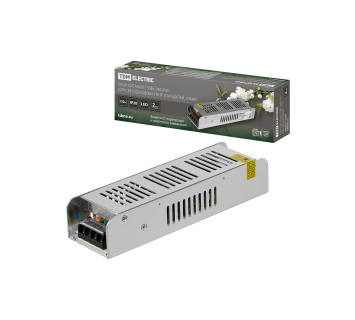 Блок питания 150Вт-24В-IP20 для светодиодных лент и модулей, металл, узкий, TDM