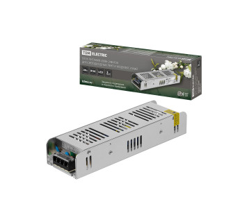 Блок питания 200Вт-24В-IP20 для светодиодных лент и модулей, металл, узкий, TDM