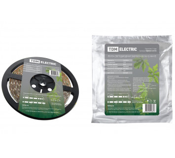 Лента светодиодная SMD5050-60-54-12-144-YE 60LED/м, IP54, 12В, 14,4Вт, желтый, (У) TDM