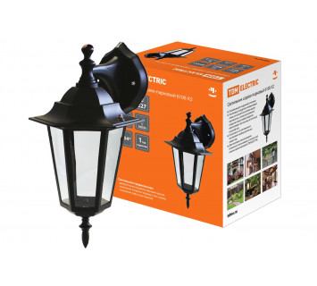 Светильник 6100-02 садово-парковый шестигранник, 100Вт, вниз, черный TDM