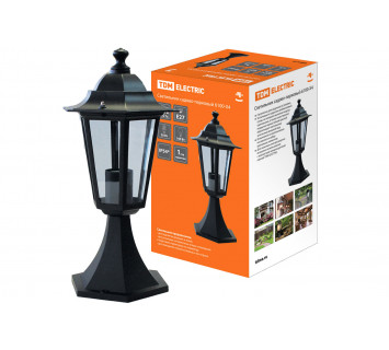 Светильник 6100-04 садово-парковый шестигранник, 100Вт, стойка, черный TDM