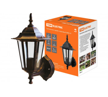 Светильник 6060-11 садово-парковый шестигранник, 60Вт, вверх, бронза TDM