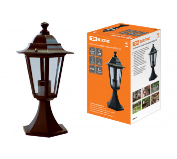 Светильник 6060-14 садово-парковый шестигранник, 60Вт, стойка, бронза