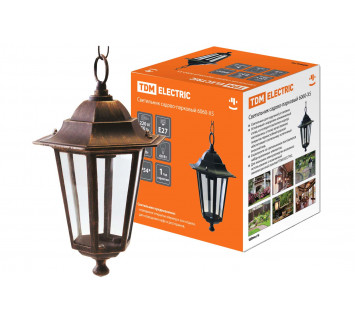 Светильник 6060-15 садово-парковый шестигранник, 60Вт, подвес, бронза TDM