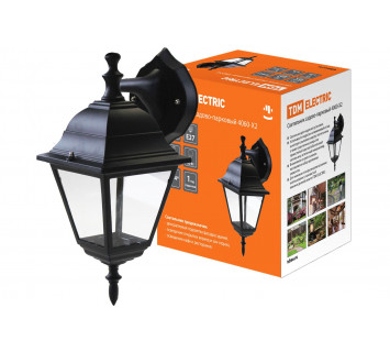 Светильник 4060-02 садово-парковый четырехгранник, 60Вт, вниз, черный TDM