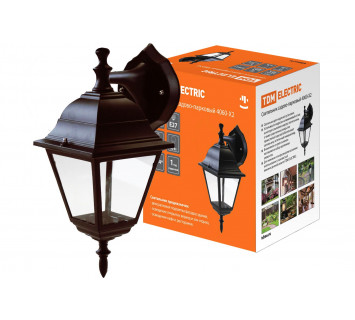 Светильник 4060-12 садово-парковый четырехгранник, 60Вт, вниз, бронза TDM