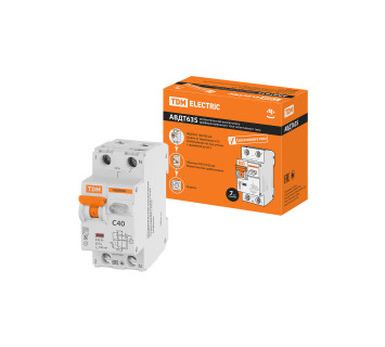 АВДТ 63S 2P(1P+N) C40 100мА 6кА тип АС TDM