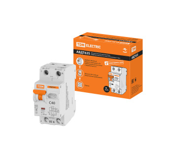 АВДТ 63S 2P(1P+N) C50 100мА 6кА тип АС TDM