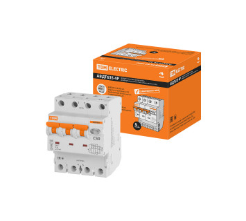 АВДТ 63S 4P(3P+N) C50 100мА 6кА тип АС TDM