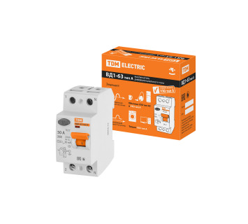 УЗО ВД1-63 2Р 50А 30мА тип А TDM