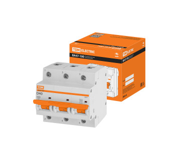 Авт. выкл. ВА47-100 3Р 40А 10кА х-ка D TDM