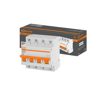 Авт. выкл.ВА47-63 4Р 63А 4,5кА х-ка С TDM