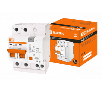 Диф.автомат АД12 2Р 25А  30мА TDM