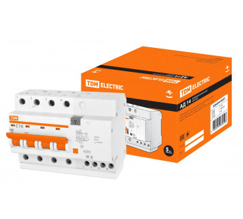 Диф.автомат АД14 4Р 16А 100мА TDM