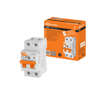 Диф.автомат АД2P 2Р С16 30мА 6кА тип АС TDM