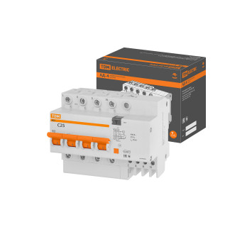 Диф.автомат АД-4 4Р, C25, 30мА, 4,5кА, тип АС, TDM