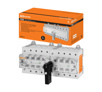 Рубильник модульный с видимым разрывом, реверсивный РМВ-80 4П I-0-II 80A TDM