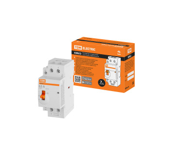 Контактор модульный с ручным управлением КМ63/2-63 2НО 230В АС TDM