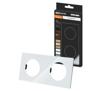 Рамка двойная хрустально-белая, стекло, 